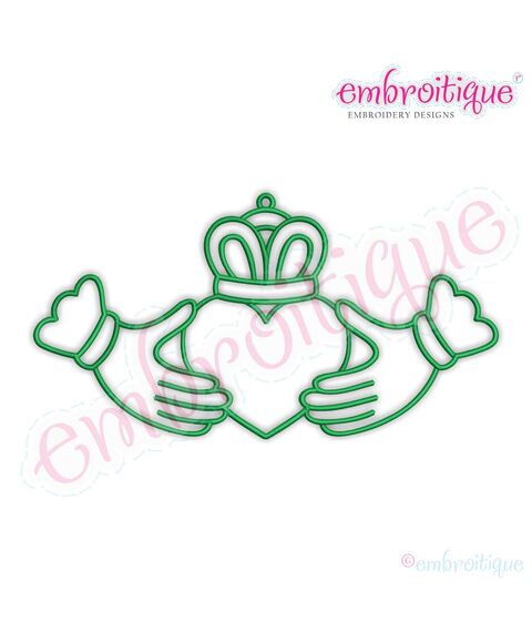 Clauddagh Outline St. Patrick's Day Irish Embroidery Design