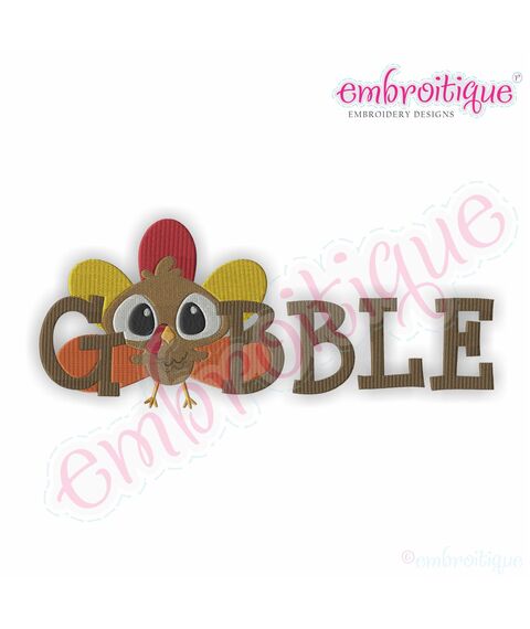 Gobble with Turkey Filled Adorable Thanksgiving design