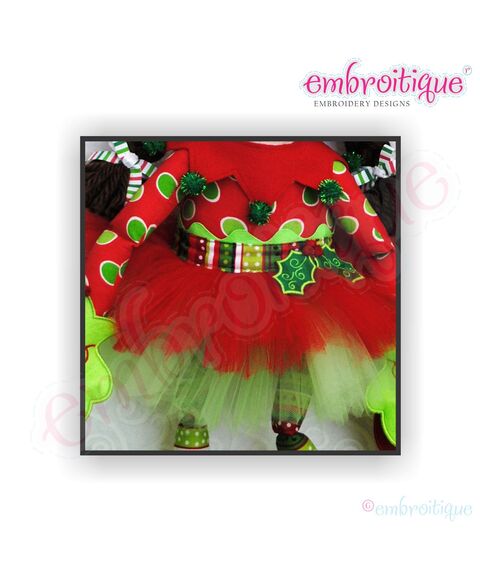 Posh & Proper - Embroitique Elfira Christmas Elf Tutu PDF pattern