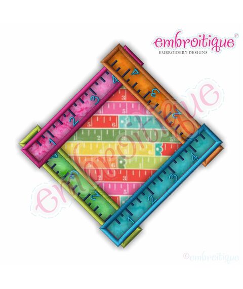 Back to School Ruler Applique Font Frame - Bonus Kindergarten Rules Design included!, 2 image