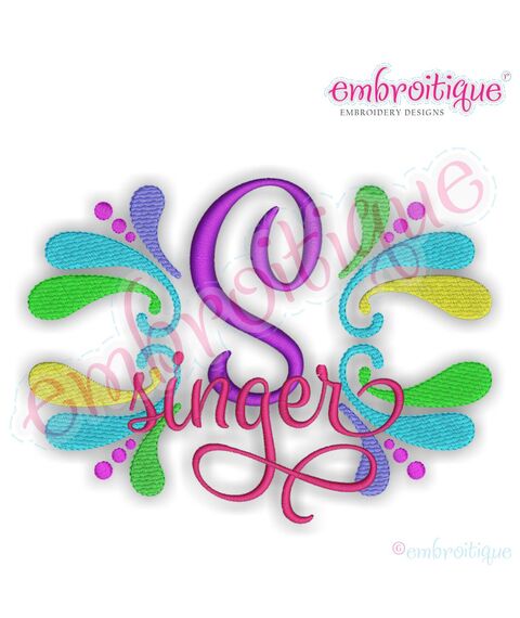 Singer Monogram Font Frame