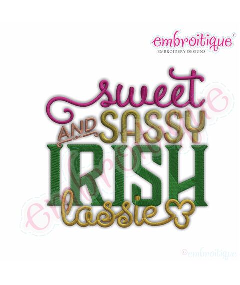 Sweet and Sassy Irish Lassie - Adorable St. Patrick's Day Word Block