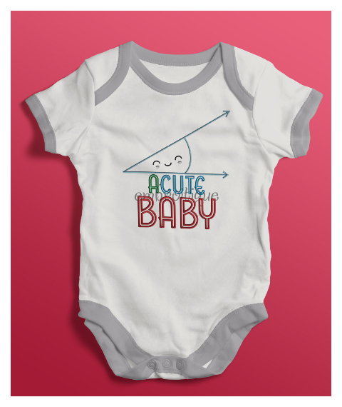 Acute Baby - Adorable Funny Nerdy Math Design  2 versions included  for boys and girls