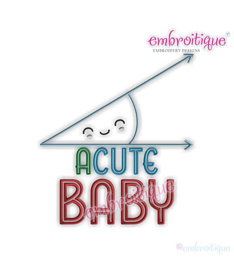 Acute Baby - Adorable Funny Nerdy Math Design  2 versions included  for boys and girls, 2 image