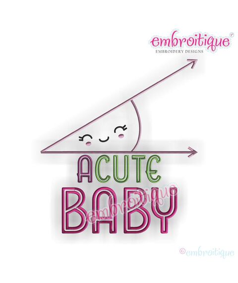 Acute Baby - Adorable Funny Nerdy Math Design  2 versions included  for boys and girls, 3 image