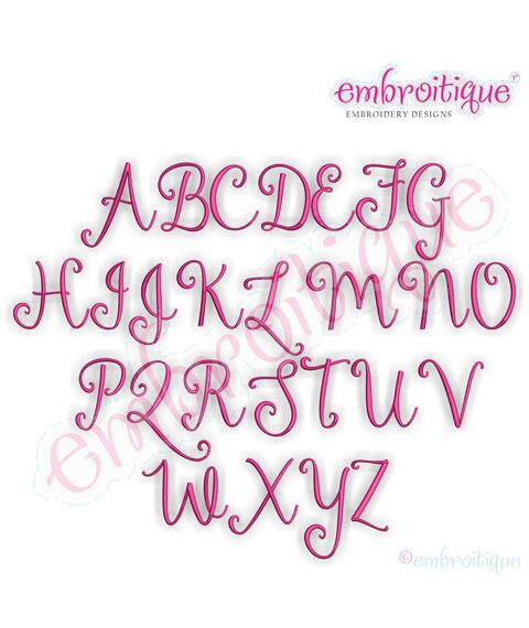 Alexa Monogram Set - Beautiful hand drawn calligraphy font for embroidery