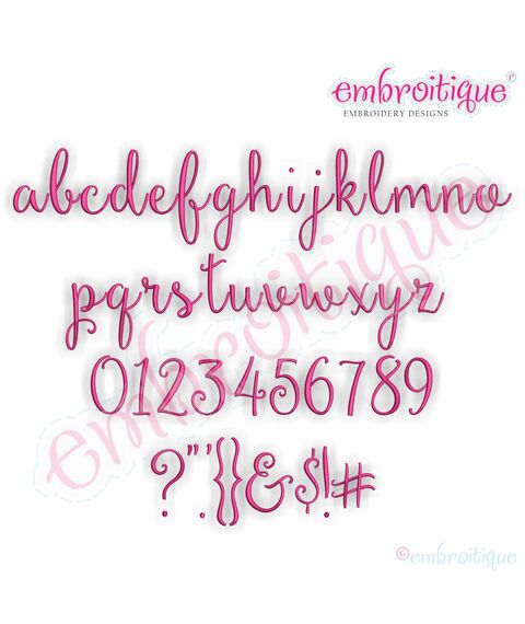 Alexa Monogram Set - Beautiful hand drawn calligraphy font for embroidery