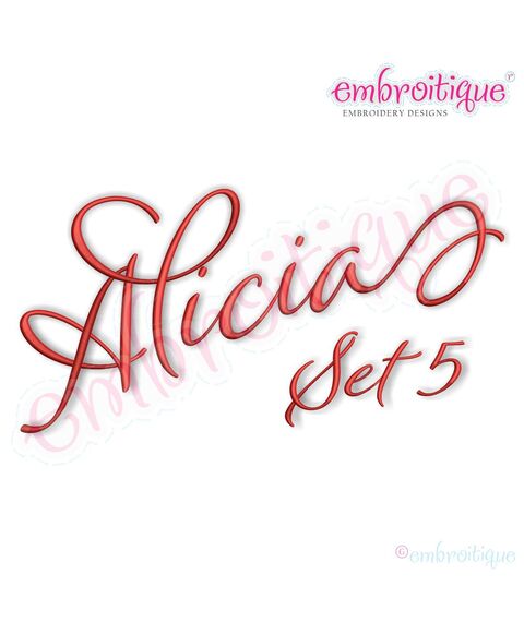 Alicia Calligraphy Monogram - Set 5 - Embroitique Exclusive!