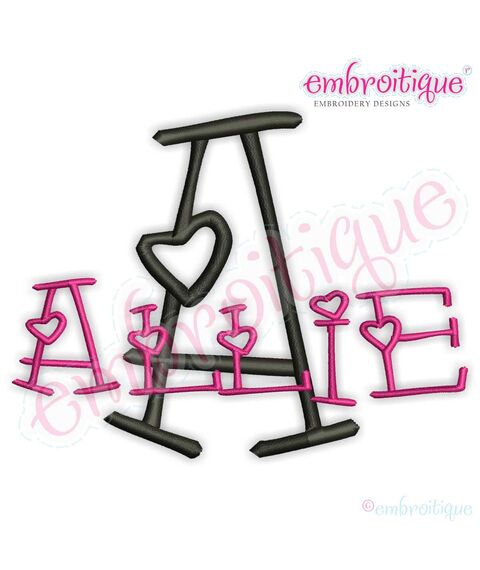 Allie Heart Monogram Set - Perfect for Valentine's Day