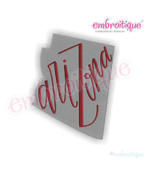 Arizona Hand Lettered State Shape Filled
