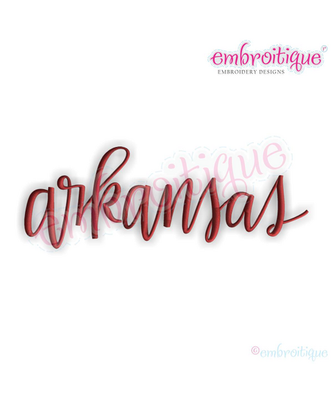 Arkansas Script 2 USA United States Machine Embroidery Design