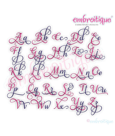 Aurora Script Monogram Set 2  - Beautiful Calligraphy Interchangeable Alphabet for machine embroidery