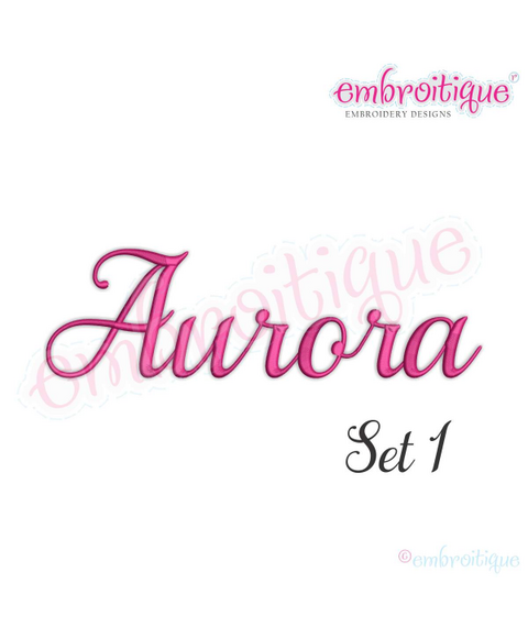 Aurora Script Monogram Set 1 - Beautiful Calligraphy Alphabet for machine embroidery