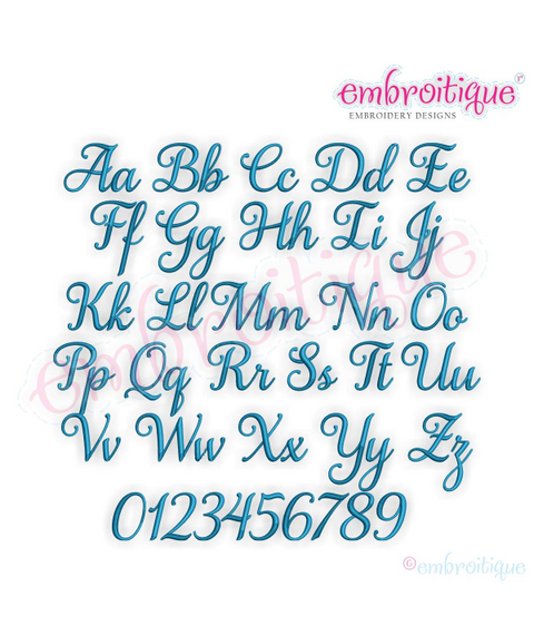 Aurora Script Monogram Set 1 - Beautiful Calligraphy Alphabet for machine embroidery