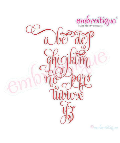 Beatrice Monogram Set 2 - Small - Upright Calligraphy Script Alphabet for Machine Embroidery