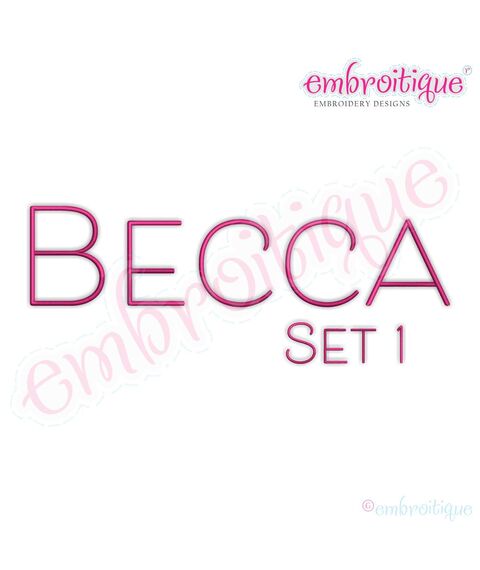 Becca Set 1 - EXCLUSIVE - Thin Calligraphy Swash Upright Alphabet Font for Machine Embroidery