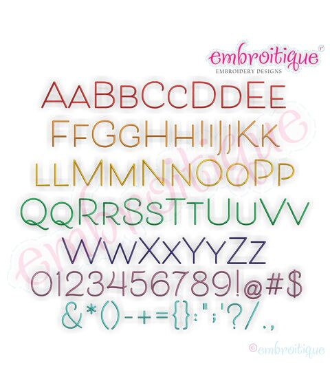 Becca Set 1 - EXCLUSIVE - Thin Calligraphy Swash Upright Alphabet Font for Machine Embroidery