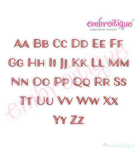 Becca Set 2 - EXCLUSIVE - Thin Calligraphy Swash Upright Alphabet Font for Machine Embroidery