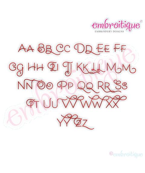 Becca Set 4 - EXCLUSIVE - Thin Calligraphy Swash Upright Alphabet Font for Machine Embroidery
