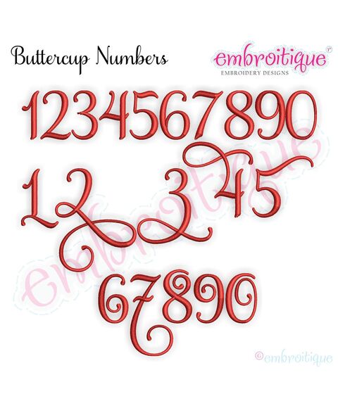Buttercup Monogram Set Numbers - Small