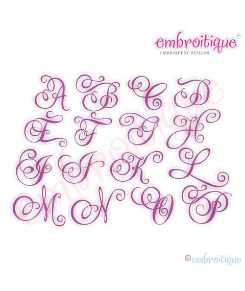 Charming Calligraphy Script Monogram Set - Large - FULL SET - 7", 8", 9", 2 image