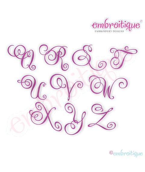 Charming Calligraphy Script Monogram Set - Small Caps Only - 1", 1.5", 2", 2.5"