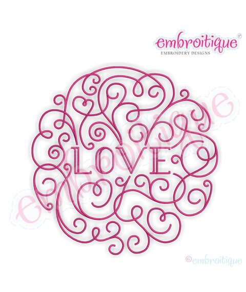 Curly Swirly Love Lettered Circle