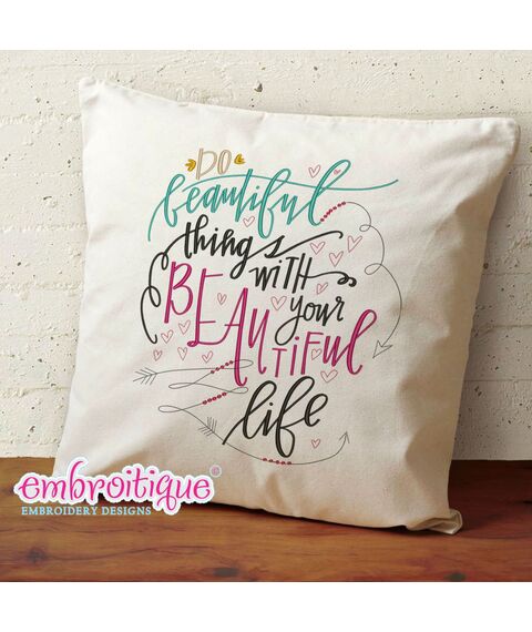 Do Beautiful Things with your beautiful Life - beautiful Hand Lettered Calligraphy Quote, 2 image