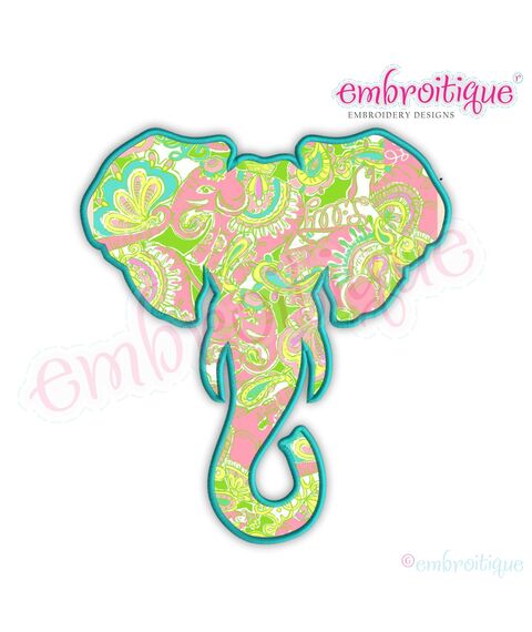 Elephant Head Applique - Alabama Bama Roll Tide Crimson