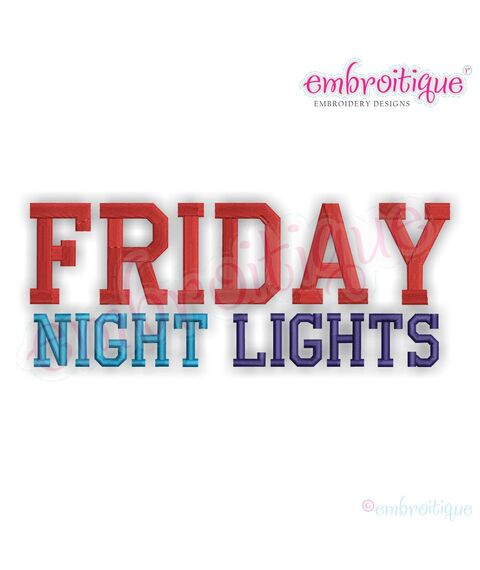 Friday Night Lights Sport Football Varsity Block Monogram Font - Instant Download -Digital Machine Embroidery Design