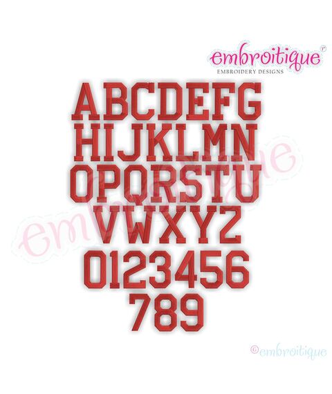 Friday Night Lights Sport Football Varsity Block Monogram Font - Instant Download -Digital Machine Embroidery Design
