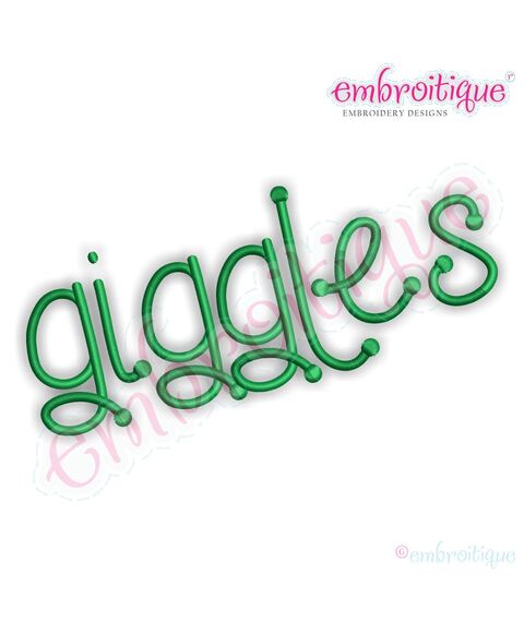 Giggles Embroidery Font Monogram Set