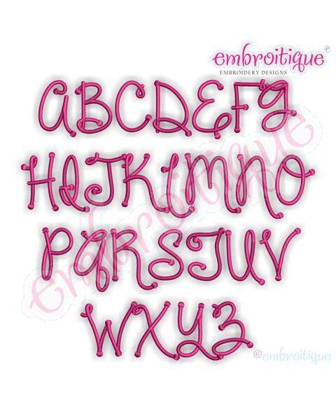 Giggles Embroidery Font Monogram Set