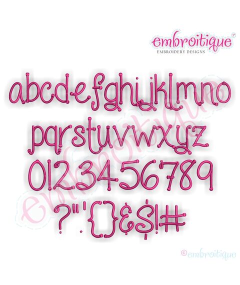 Giggles Embroidery Font Monogram Set