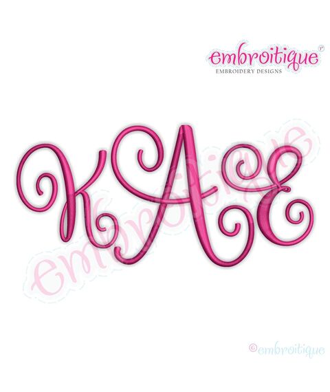 Kimberly 2 Alternate Caps Calligraphy Monogram Set - Small