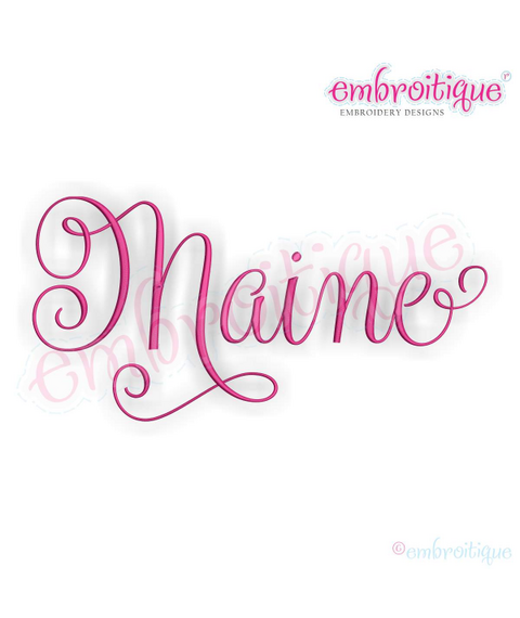 Maine Calligraphy Fancy Script 3 USA United States Machine Embroidery Design