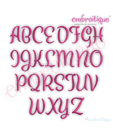 Penelope Set 3 - Exclusive Calligraphy Script Monogram Alphabet Font for Machine Embroidery, 2 image