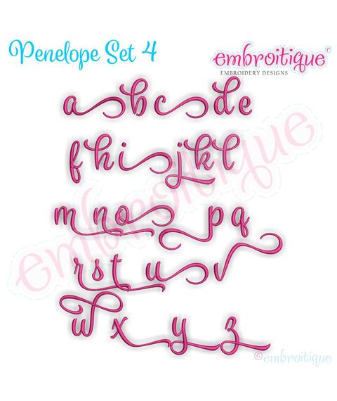 Penelope Set 4 - Calligraphy Script Monogram Alphabet Font for Machine Embroidery, 4 image