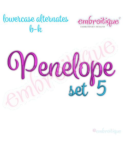 Penelope Set 5 - Calligraphy Script alternate lowercase letters b-k