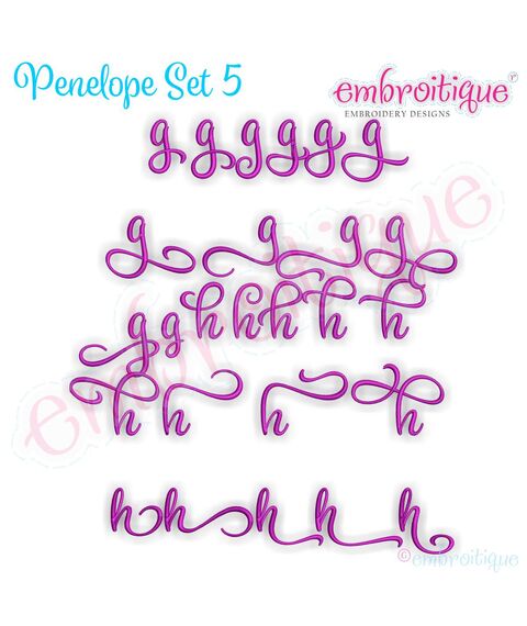 Penelope Set 5 - Calligraphy Script alternate lowercase letters b-k, 2 image