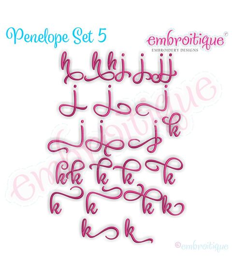 Penelope Set 5 - Calligraphy Script alternate lowercase letters b-k, 4 image