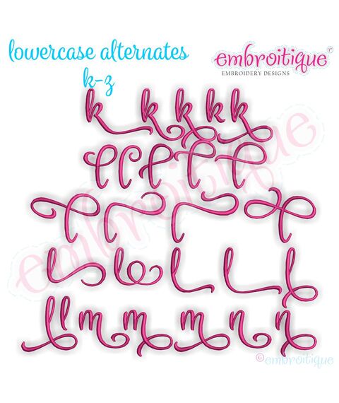 Penelope Set 6 - Calligraphy Script Monogram Alphabet Font for Machine Embroidery, 2 image
