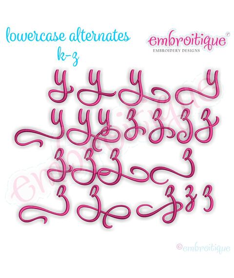 Penelope Set 6 - Calligraphy Script Monogram Alphabet Font for Machine Embroidery, 4 image