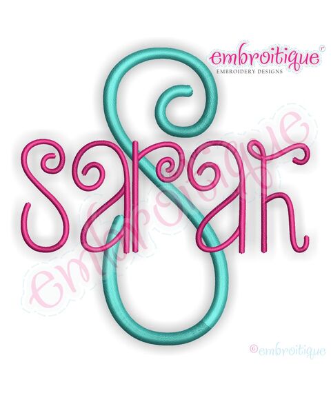Sarah Thin Curly Whimsical Monogram Alphabet