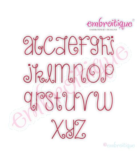 Sarah Thin Curly Whimsical Monogram Alphabet, 2 image