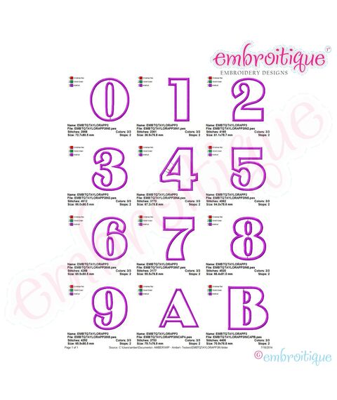 Taylor Applique Monogram Set - Small - 1.5", 2", 3", 3.5", 2 image