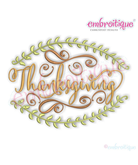 Thanksgiving Curly Swirly Design with Wreath Frame