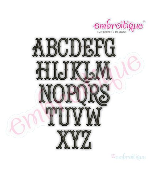 Tillman Classic Tuscan 3 Letter Monogram Machine Embroidery Alphabet, 3 image