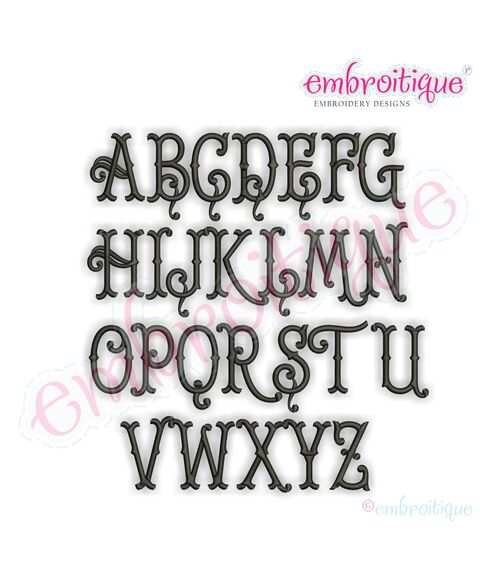 Tillman Classic Tuscan 3 Letter Monogram Machine Embroidery Alphabet, 2 image