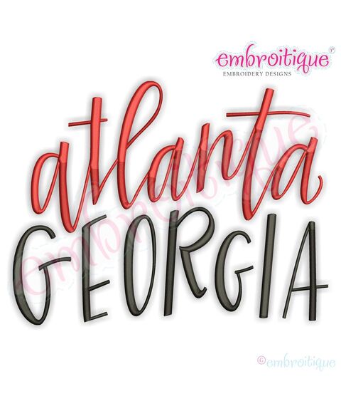 Atlanta Georgia Hand lettered Calligraphy Design
